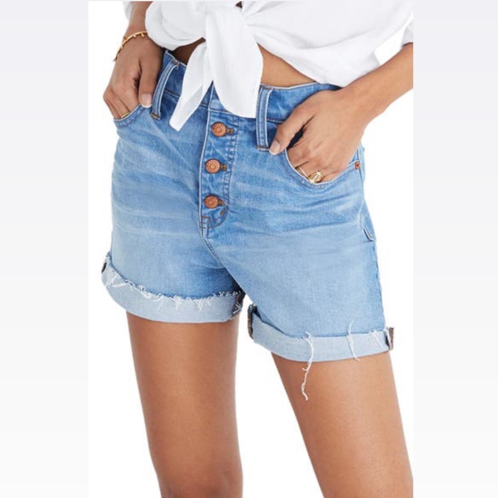 Madewell Button Front High Waist Denim Shorts